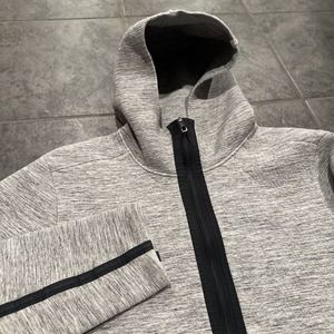 Mens Lululemon Stratum Hoodie Heathered Gray Grey Full Zip Up Athletic Medium